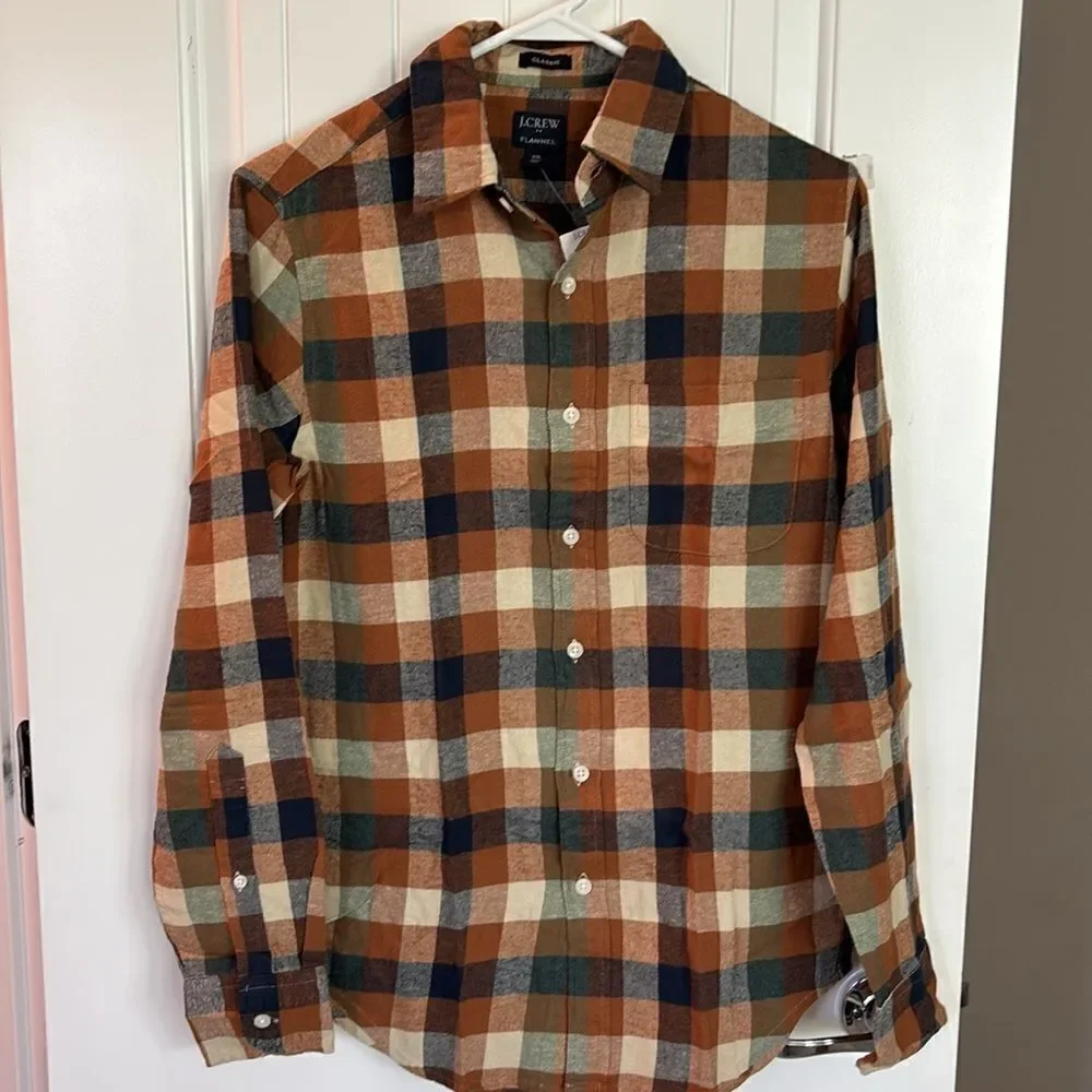 J.Crew Classic Gingham Flannel Shirt NWT